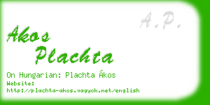 akos plachta business card